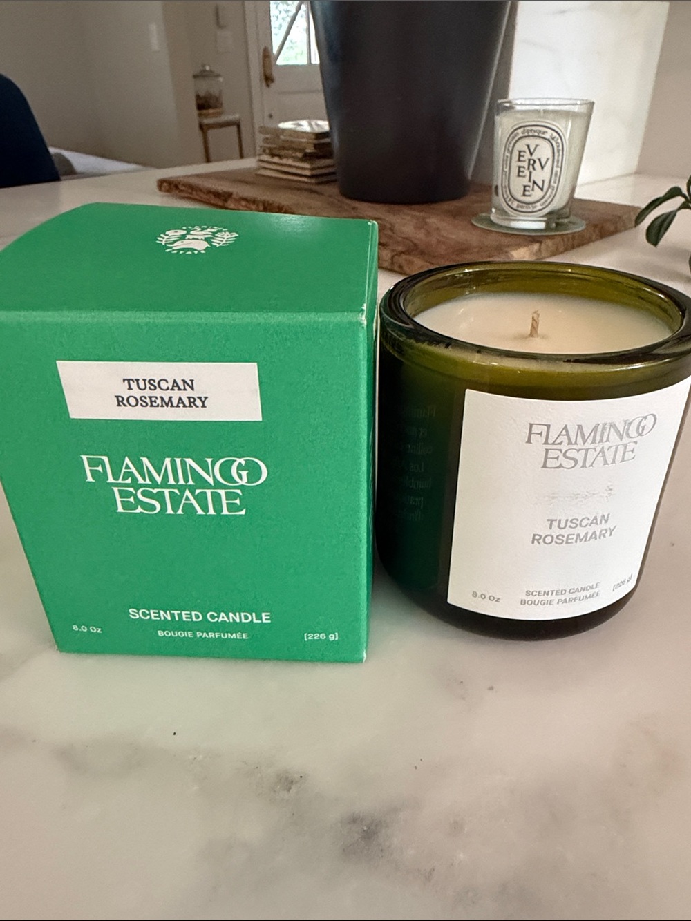 Flamingo Estate Tuscan Rosemary Scented Candle — Green
